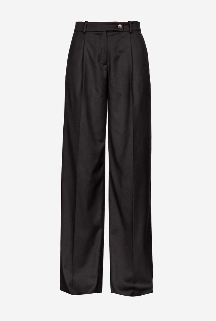 Black Women's Pinko Wide-leg Pants | Ireland-41306589