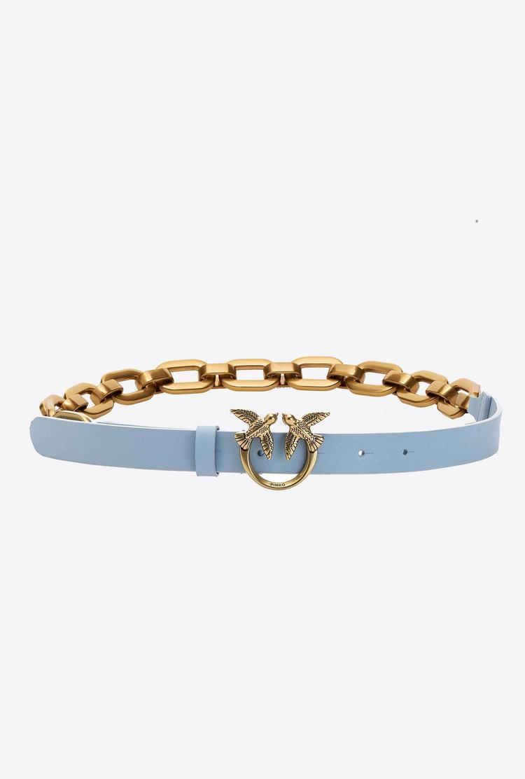 Blue Light Gold Women's Pinko Large Chain Belts | Ireland-83547909