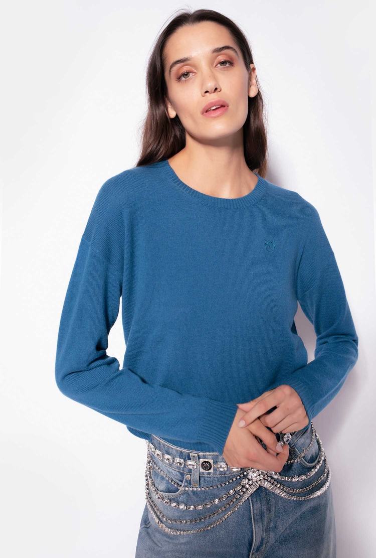 Blue Women's Pinko Pure Cashmere Pullover | Ireland-85172409