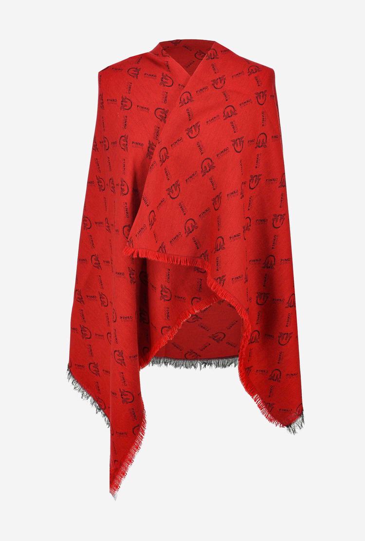 Brown Red Women's Pinko Large Monogram Scarves | Ireland-37582149