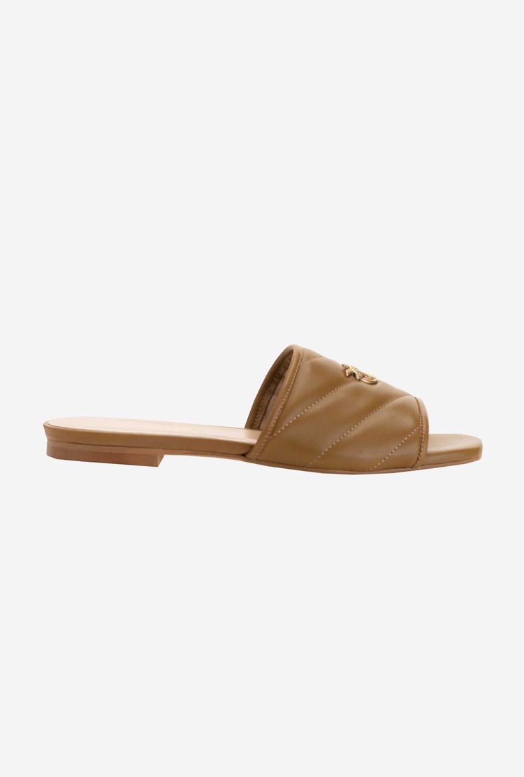 Brown Women's Pinko Nappa Slippers | Ireland-07693429