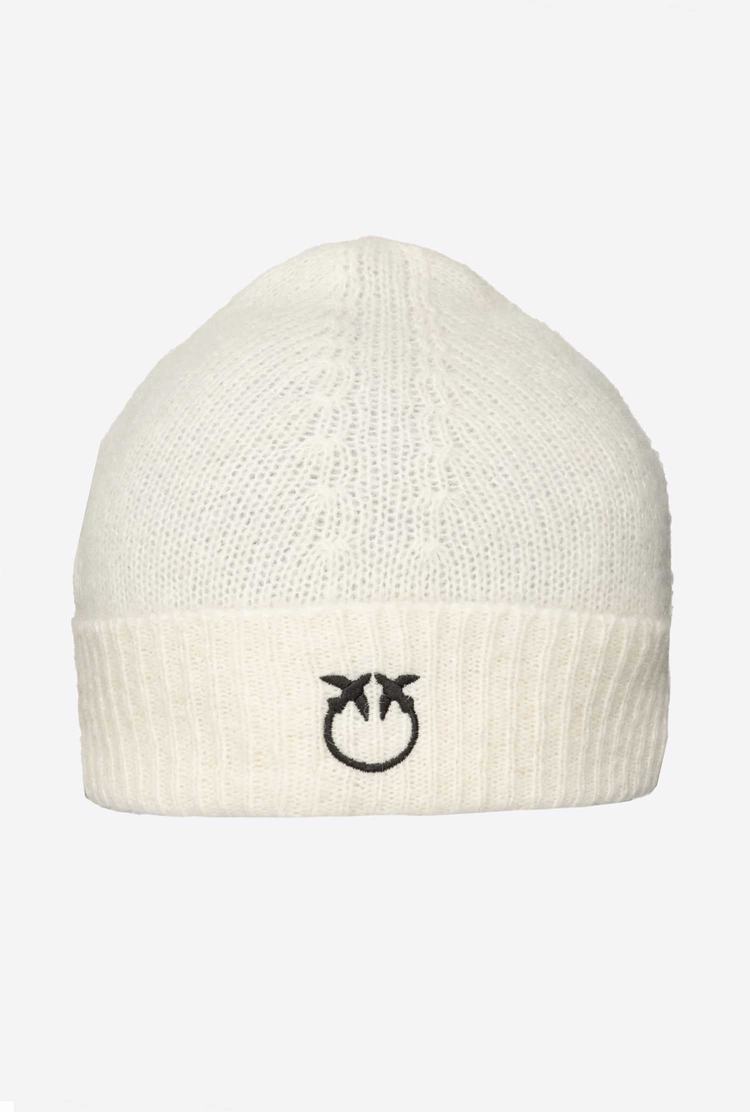 Cream/Black Women's Pinko Alpaca-blend Beanie | Ireland-31425909