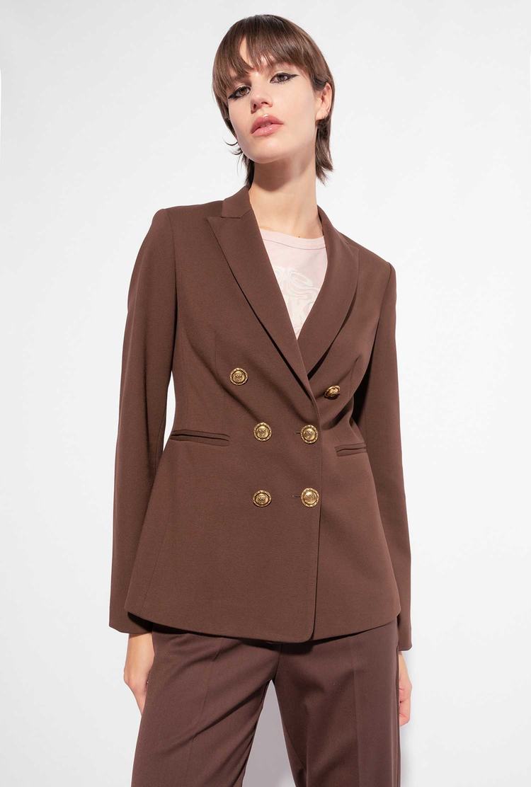 Dark Brown Women's Pinko Jewel Buttons Blazers | Ireland-31208799