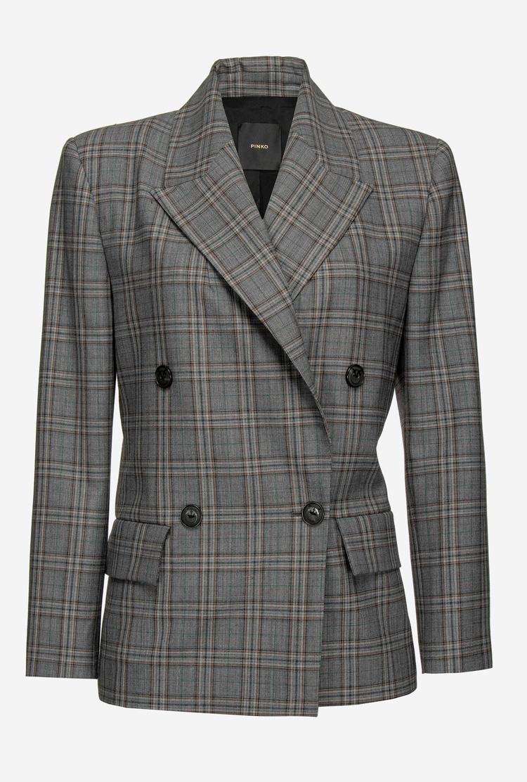 Dark Grey Women's Pinko Double-breasted Blazers | Ireland-12703899