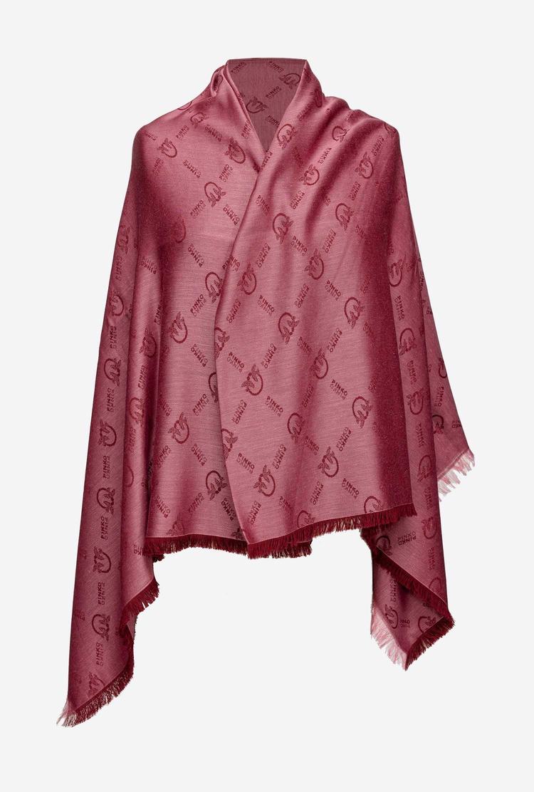 Fuchsia/Purple Women's Pinko Large Monogram Scarves | Ireland-46581039