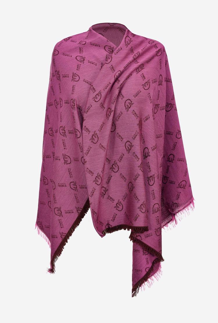 Fuchsia Women's Pinko Large Monogram Scarves | Ireland-96370529