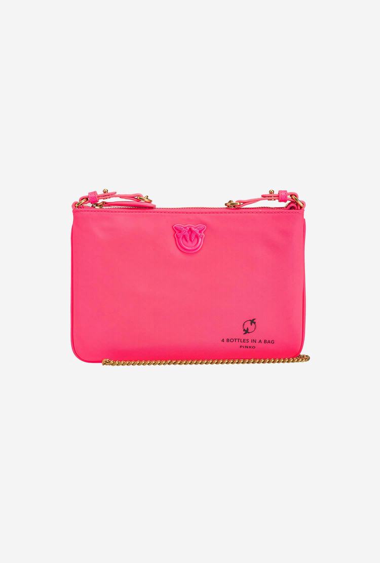 Fuchsia Women's Pinko Recycled Flat Love Bag Crossbody Bags | Ireland-82039479