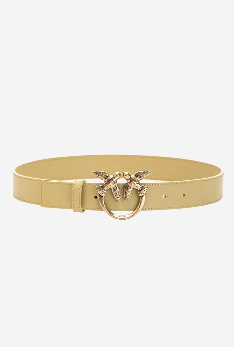 Gold Women's Pinko Love Birds Leather Belts | Ireland-81025499