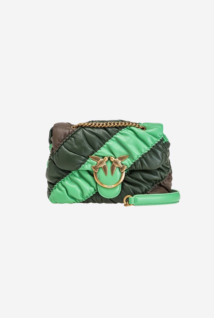 Green/Khaki/Mint Green Gold Women's Pinko Mini Love Bag Puff Ruffle Crossbody Bags | Ireland-35074629