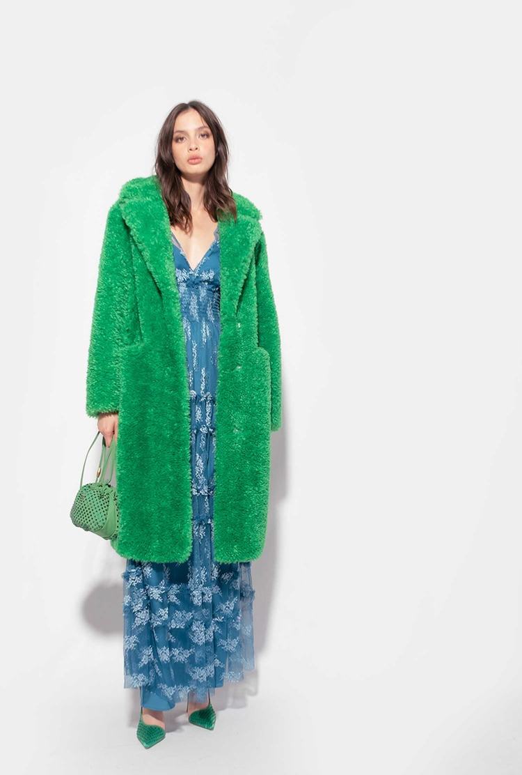 Green Women's Pinko Faux Fur Coats | Ireland-19473809