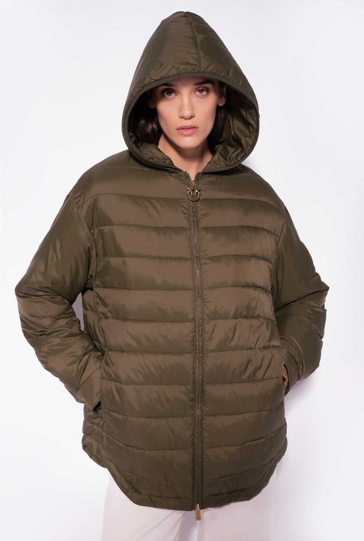 Green Women's Pinko Padded Technical Canvas Jackets | Ireland-79154239