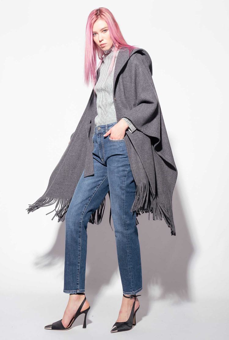 Grey Women's Pinko Fringing Coats | Ireland-98756019