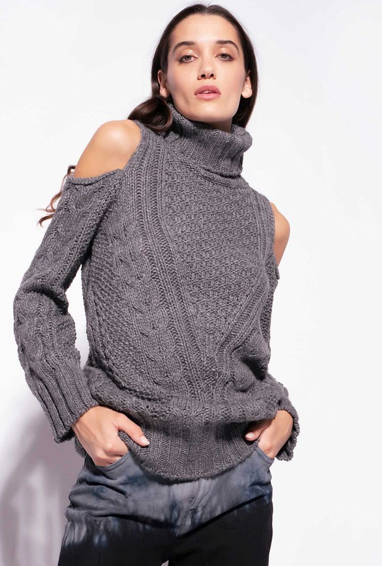 Grey Women's Pinko Off-the-shoulder Pullover | Ireland-15639429