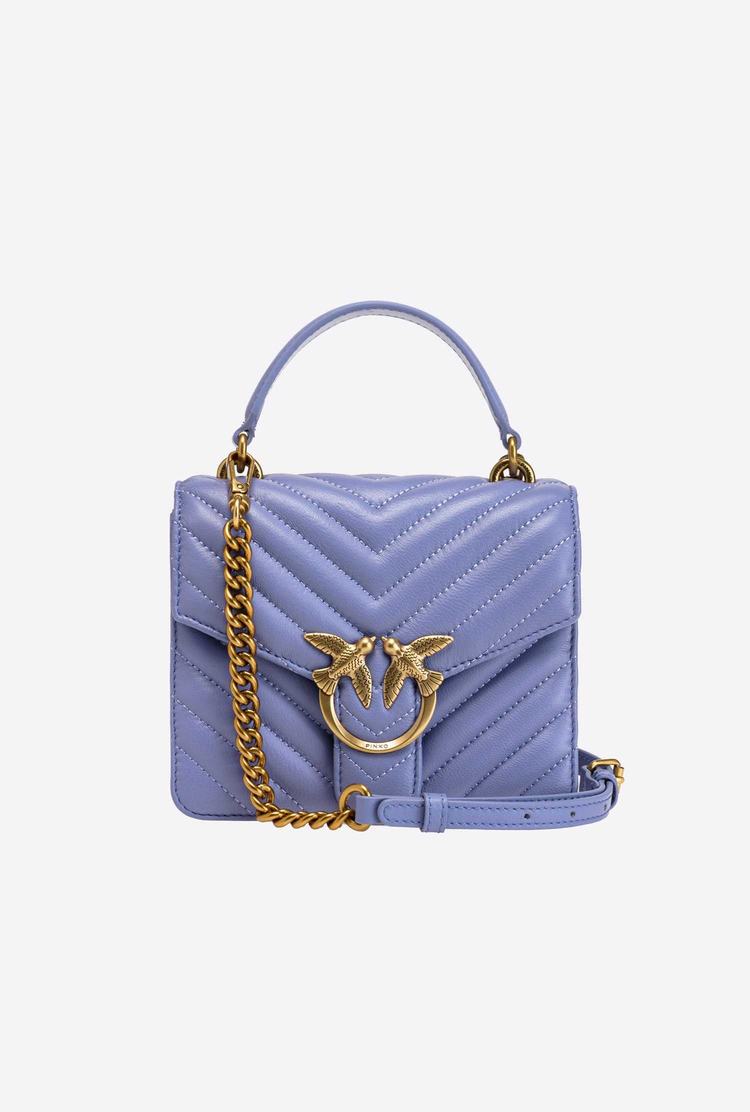 Lavender Gold Women's Pinko Mini Love Bag Handle Chevron Handbag | Ireland-87964539