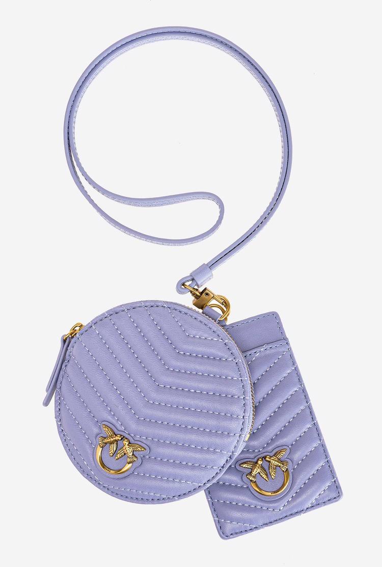 Lavender Gold Women's Pinko Necklace Mini Love Bag Chevron Purses | Ireland-54628319