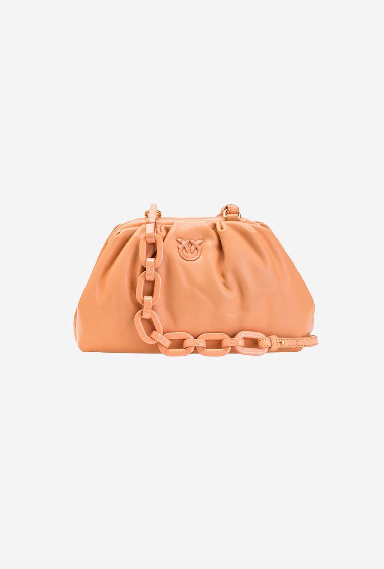 Light Orange Women's Pinko Mini Chain Clutch Block Colour Handbag | Ireland-39126709