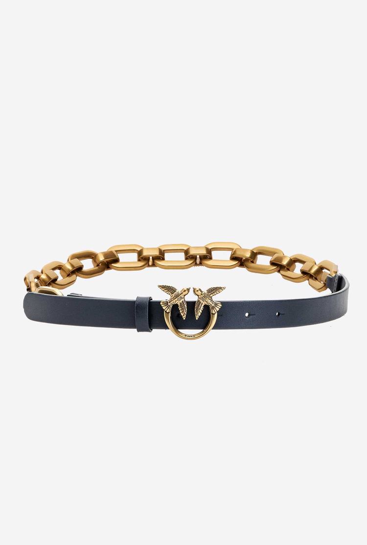 Navy Blue Gold Women's Pinko Large Chain Belts | Ireland-02176499