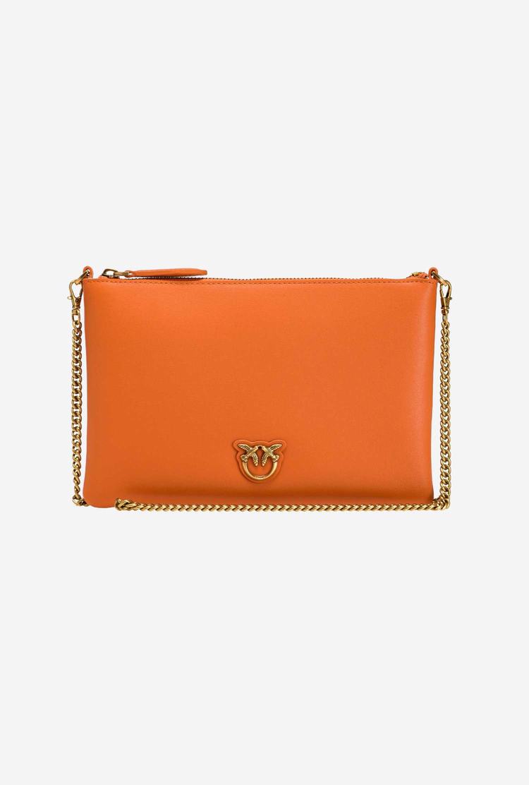 Orange Gold Women's Pinko Flat Love Bag Simply Crossbody Bags | Ireland-28913749