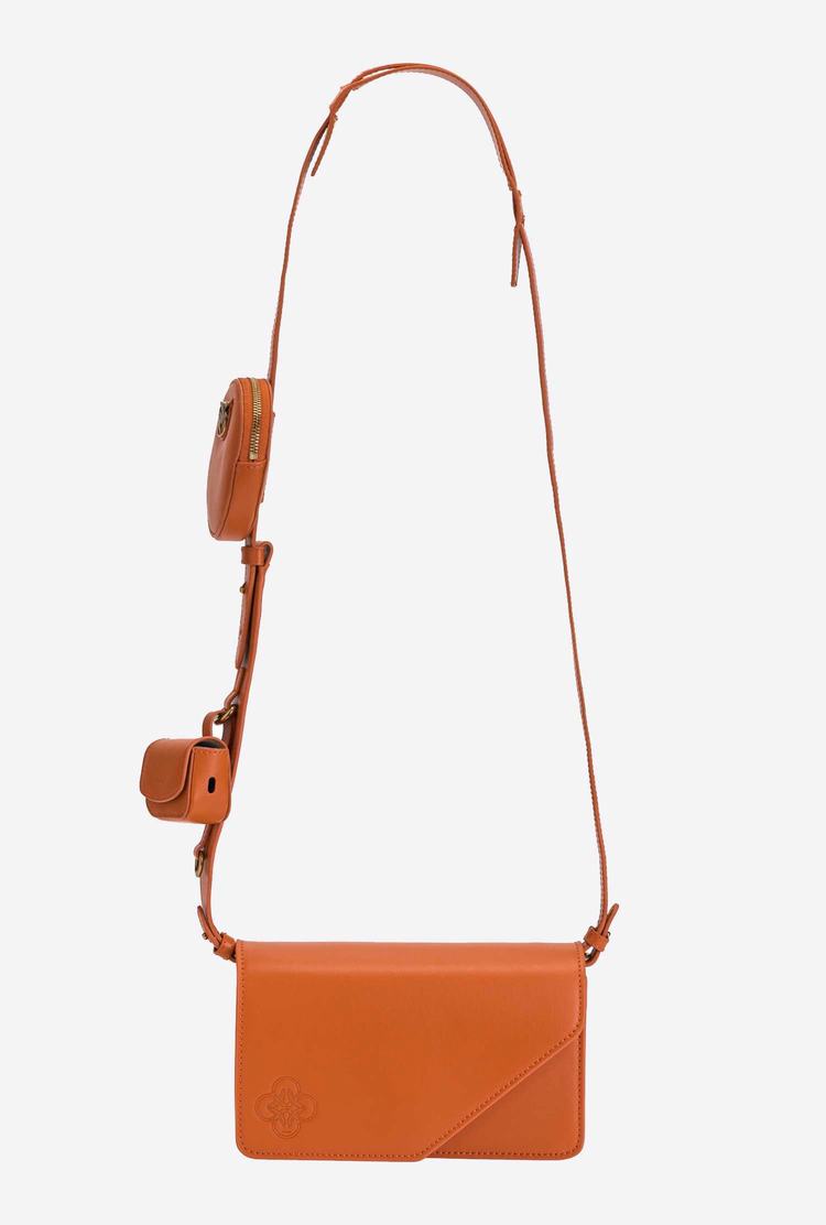 Orange Gold Women's Pinko Letter Bag Minimal Pocket Crossbody Bags | Ireland-27830619