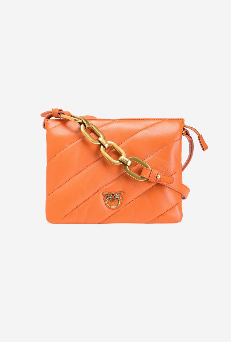 Orange Gold Women's Pinko Mini Twins Bag Maxi Quilt Crossbody Bags | Ireland-58397619