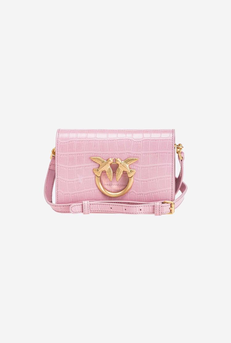 Pink Gold Women's Pinko Mini Love Bag Click Pure Shapes Crossbody Bags | Ireland-89713629