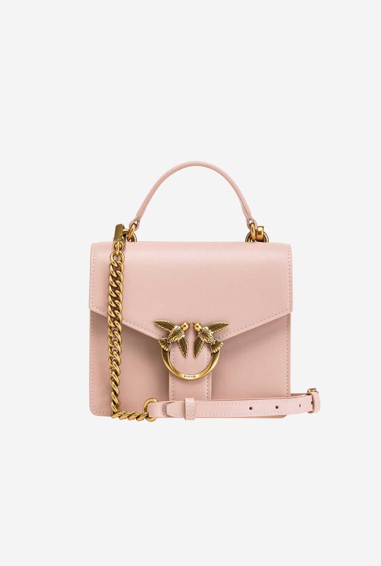 Pink Gold Women's Pinko Mini Love Bag Handle Simply Handbag | Ireland-80376519