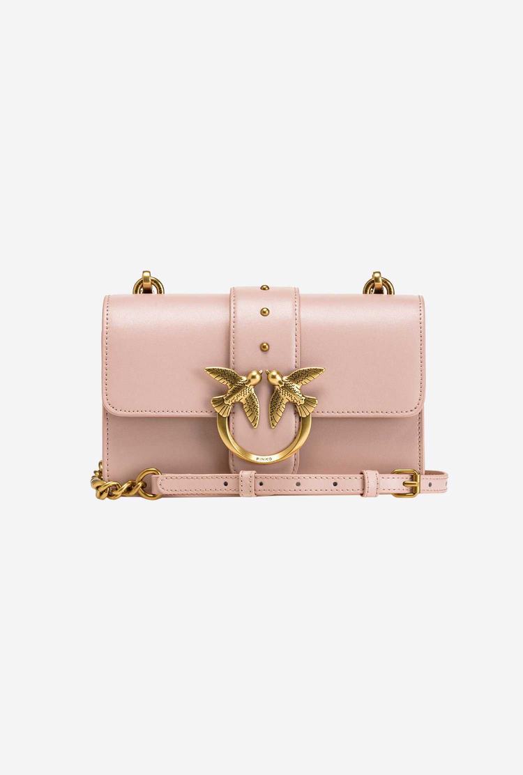 Pink Gold Women's Pinko Mini Love Bag Icon Simply Crossbody Bags | Ireland-24390619