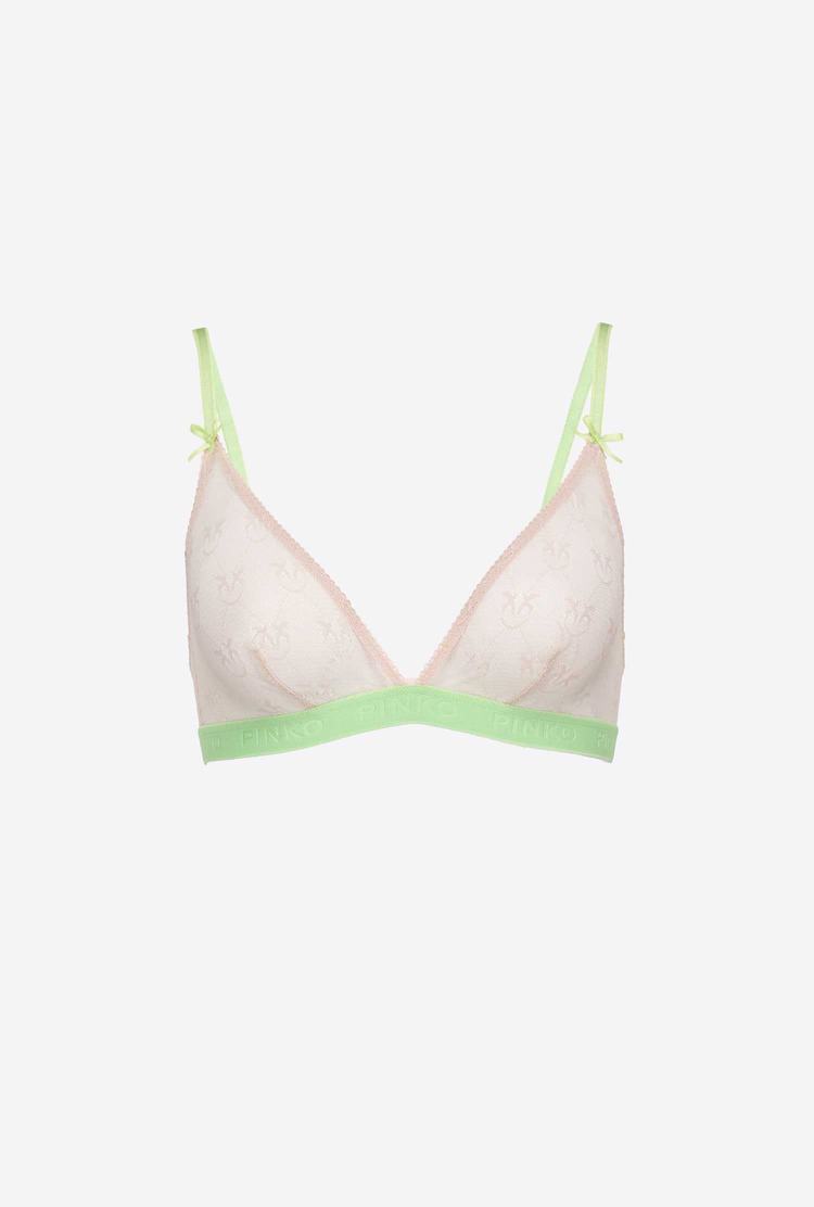 Pink/Green Women's Pinko Lace Triangle Bra Lingerie | Ireland-10285739