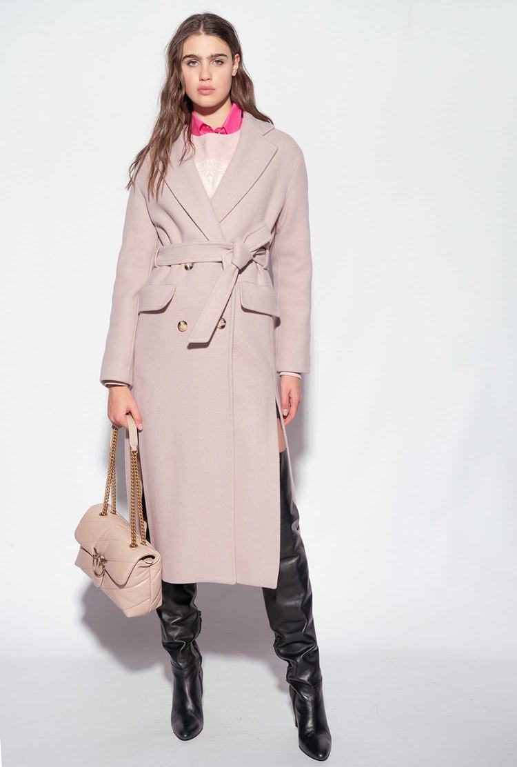 Pink Women's Pinko Long Wraparound Coats | Ireland-30489619