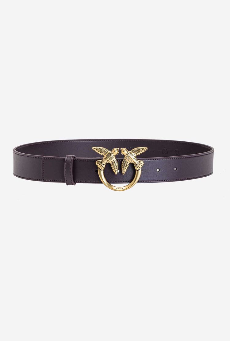 Purple Gold Women's Pinko Love Birds Leather Belts | Ireland-81396249