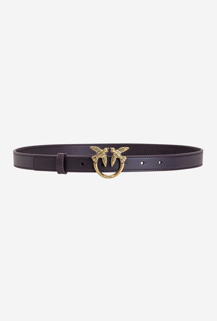 Purple Gold Women's Pinko Love Birds Thin Leather Belts | Ireland-59027319