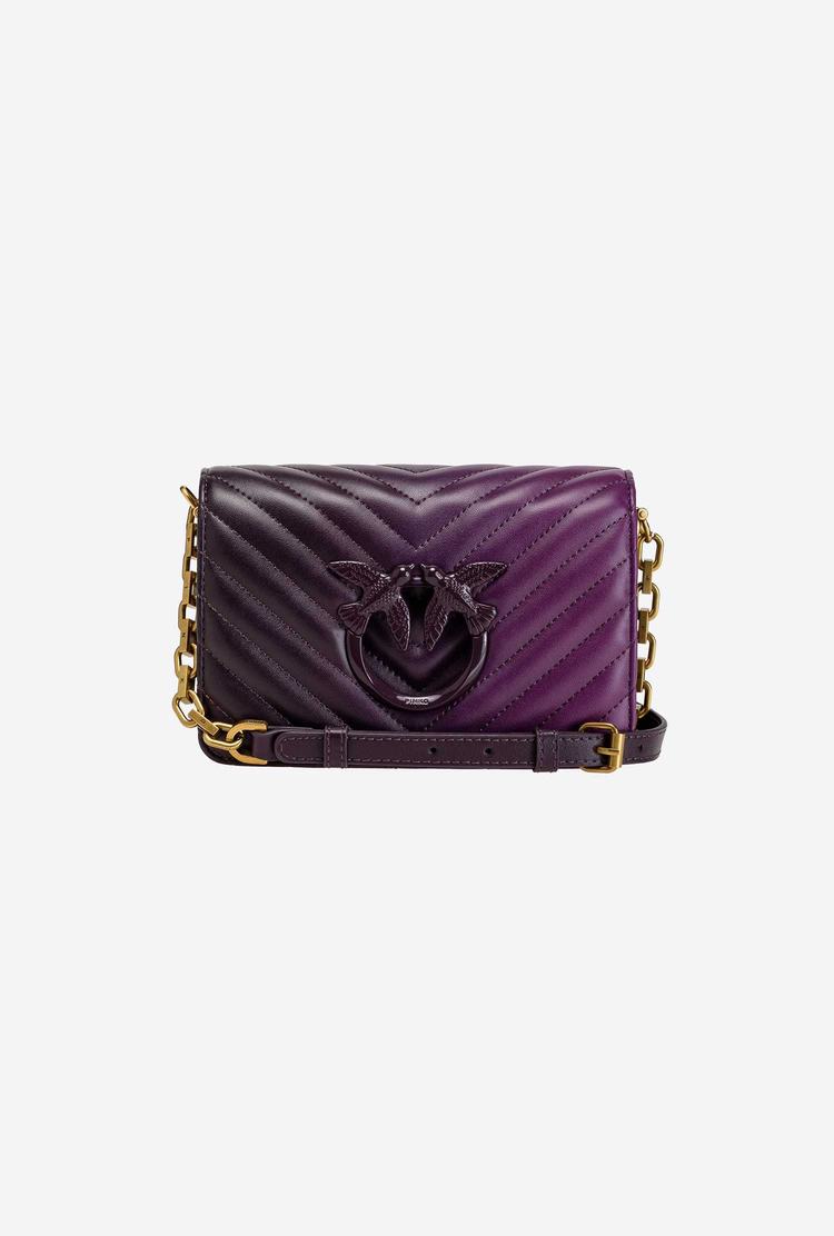 Purple Women's Pinko Mini Love Bag Click Shaded Chevron Crossbody Bags | Ireland-54917029