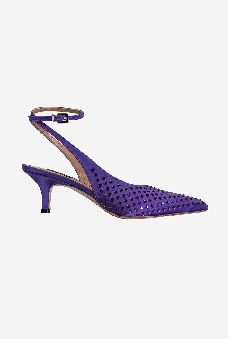 Purple Women's Pinko Rhinestones Heels | Ireland-87561249