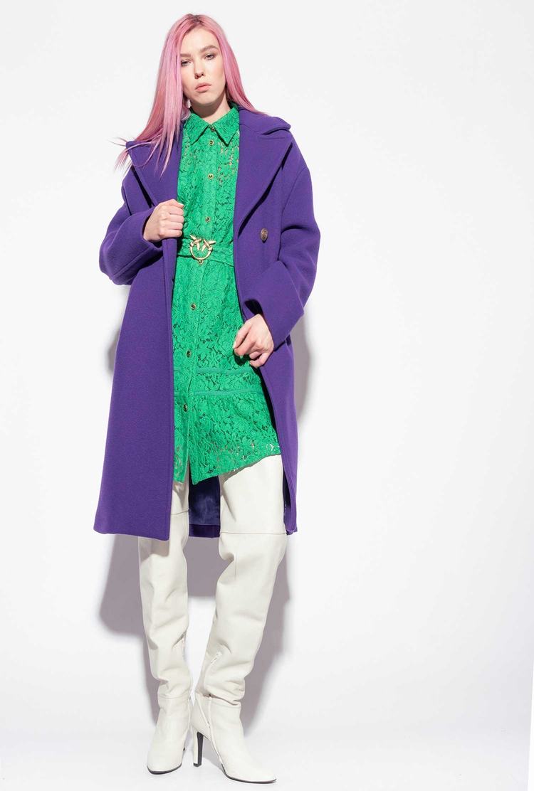 Purple Women's Pinko Washed Cloth Coats | Ireland-07139689