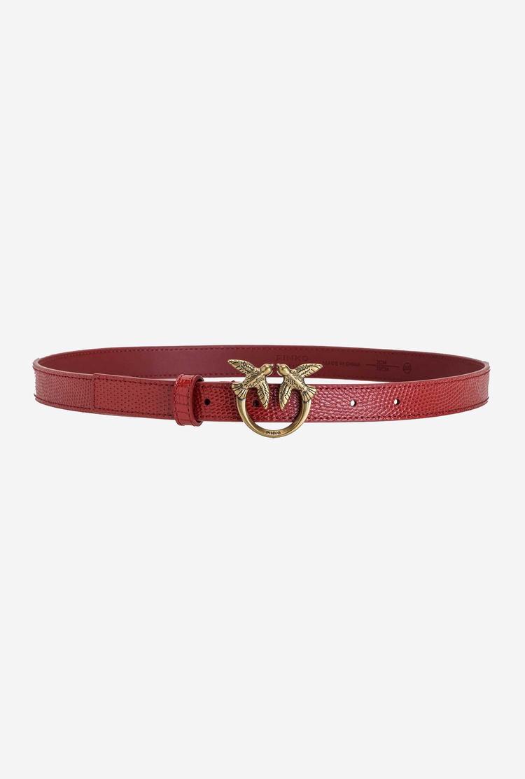 Red Gold Women's Pinko Lizard Print Belts | Ireland-73460919