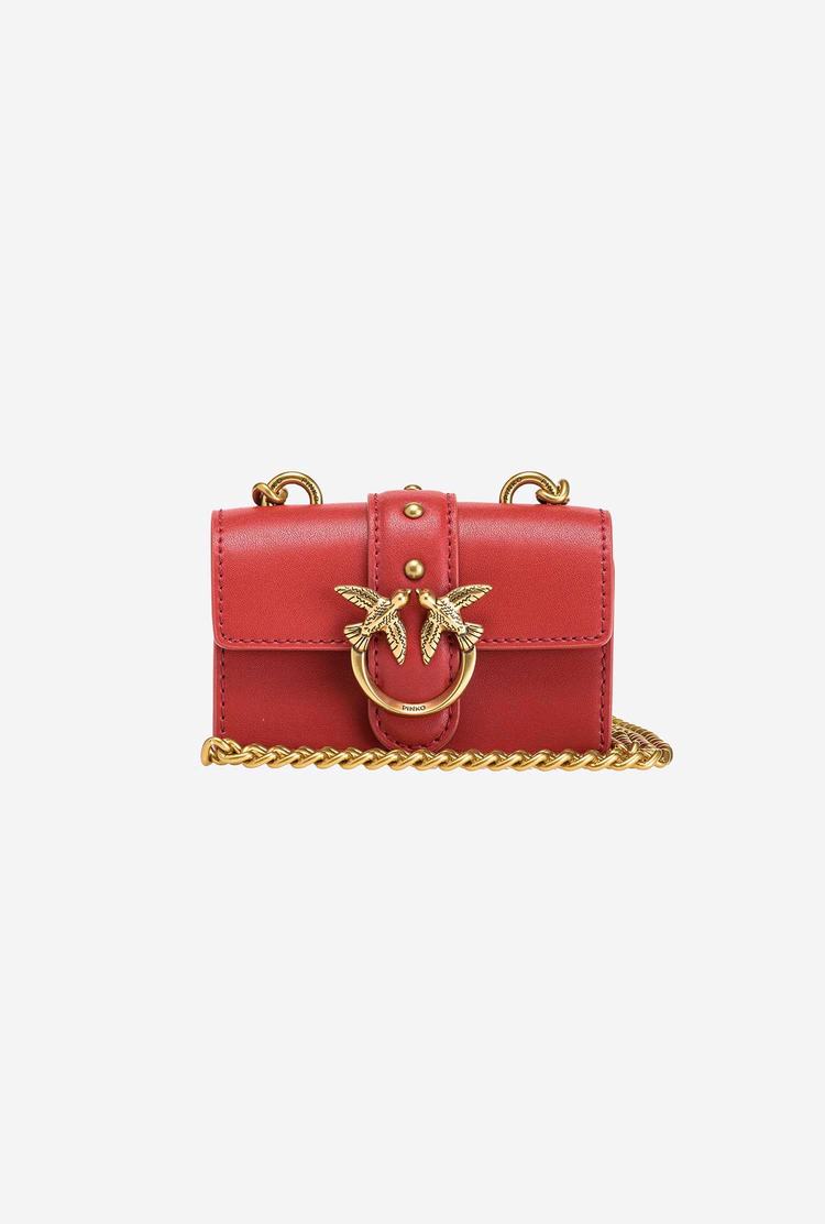 Red Gold Women's Pinko Micro Love Bag Icon Simply Crossbody Bags | Ireland-96870139