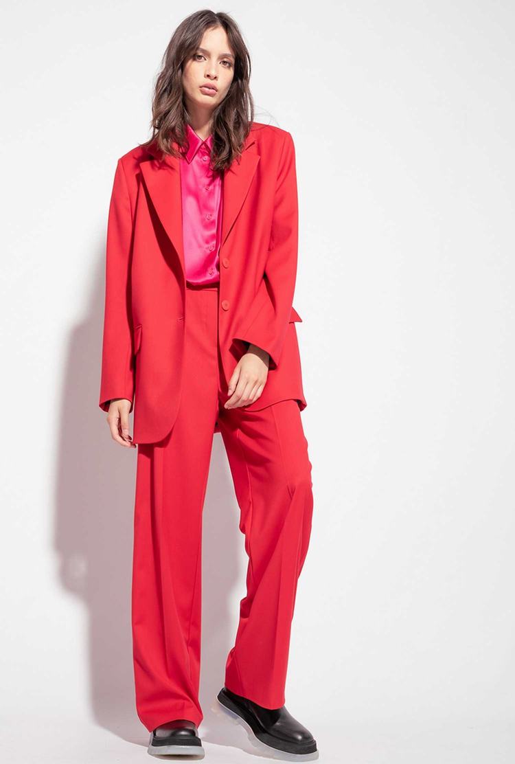 Red Women's Pinko Oversized Red Blazers | Ireland-84923079