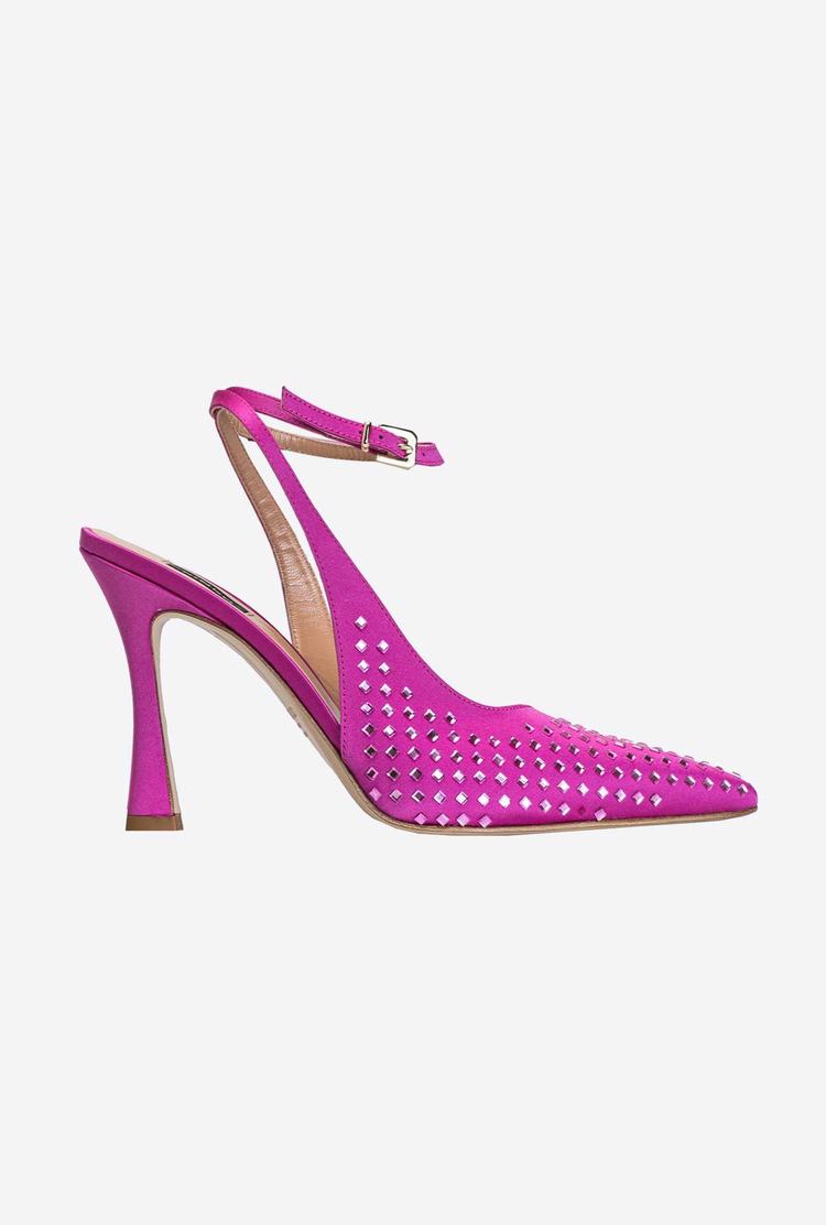 Red Women's Pinko Rhinestones Heels | Ireland-10249359