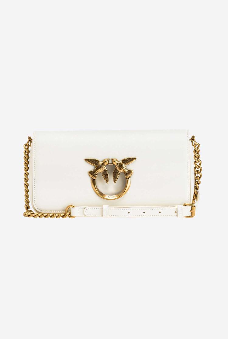 White Gold Women's Pinko Mini Love Bag Click Baguette Simply Crossbody Bags | Ireland-09861729