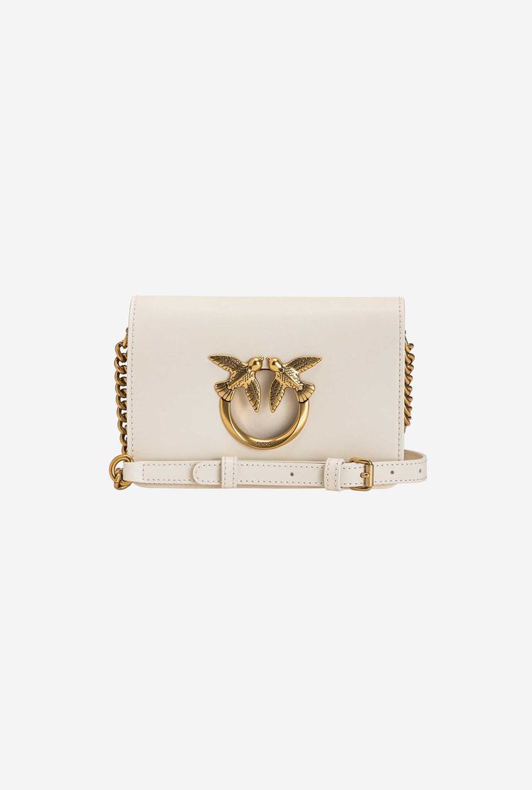 White Gold Women's Pinko Mini Love Bag Click Simply Crossbody Bags | Ireland-97164259