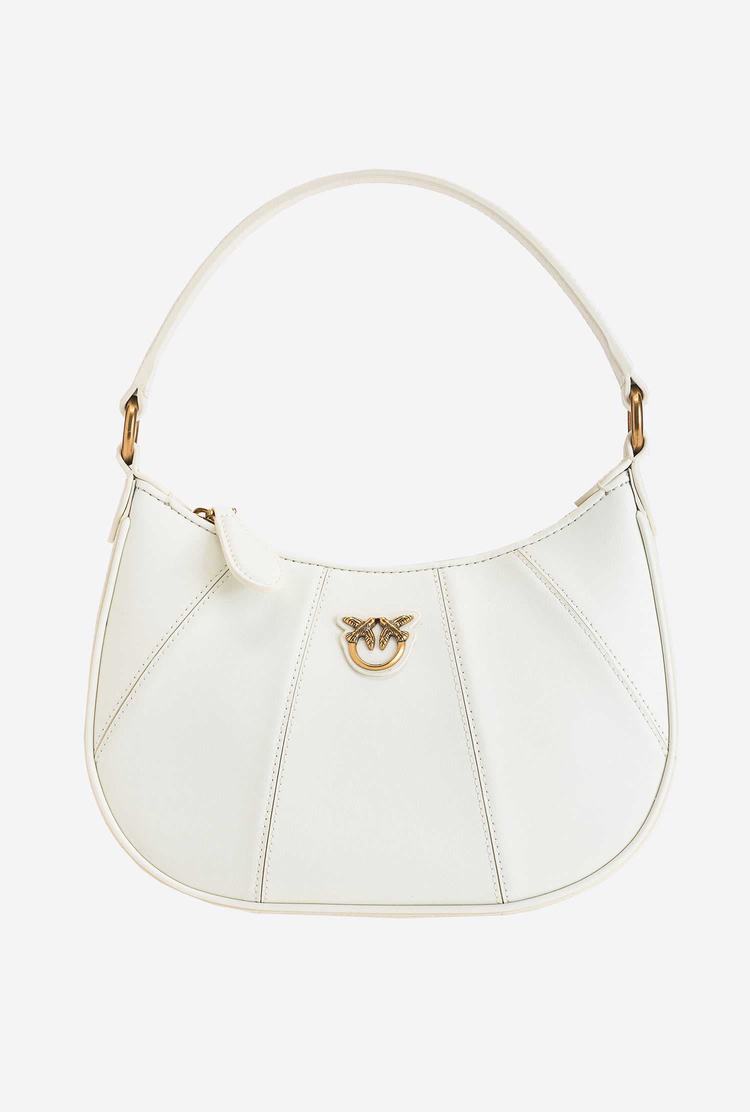 White Gold Women's Pinko Mini Love Bag Half Moon Simply Shoulder Bags | Ireland-58612739