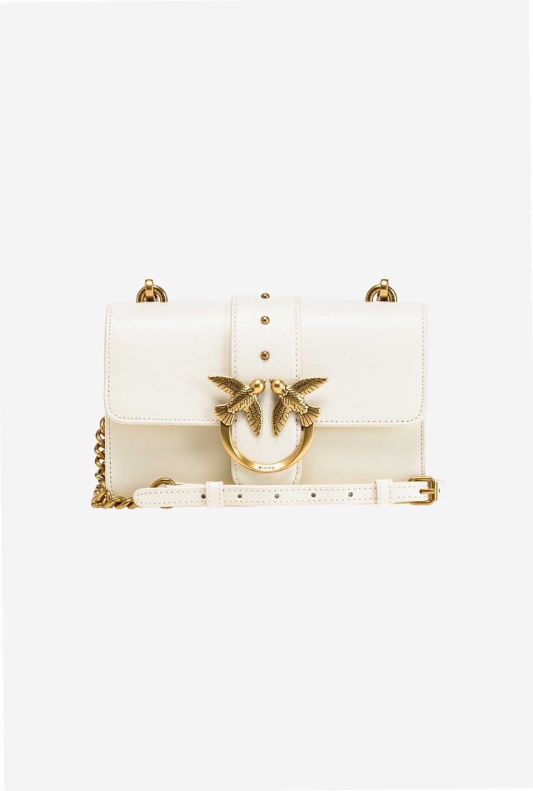 White Gold Women's Pinko Mini Love Bag Icon Simply Crossbody Bags | Ireland-90738429