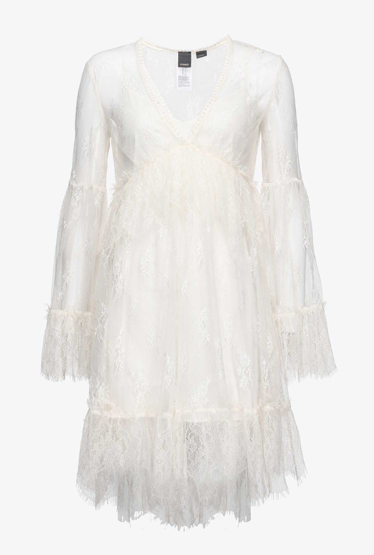 White Women's Pinko Lace Dress | Ireland-54897169